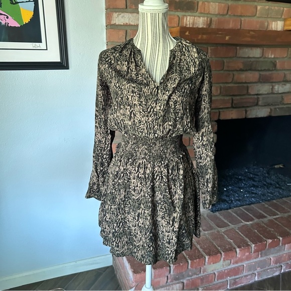 Rails Jasmine Tiered Mini Dress in Olive Static Sz XXS - Picture 2 of 9